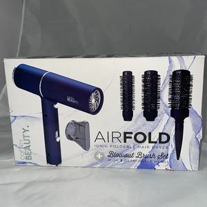 NIB💙CORTEX BEAUTY AIRFOLD IONIC FOLDABLE HAIR DRYER + 3 Detachable Heads